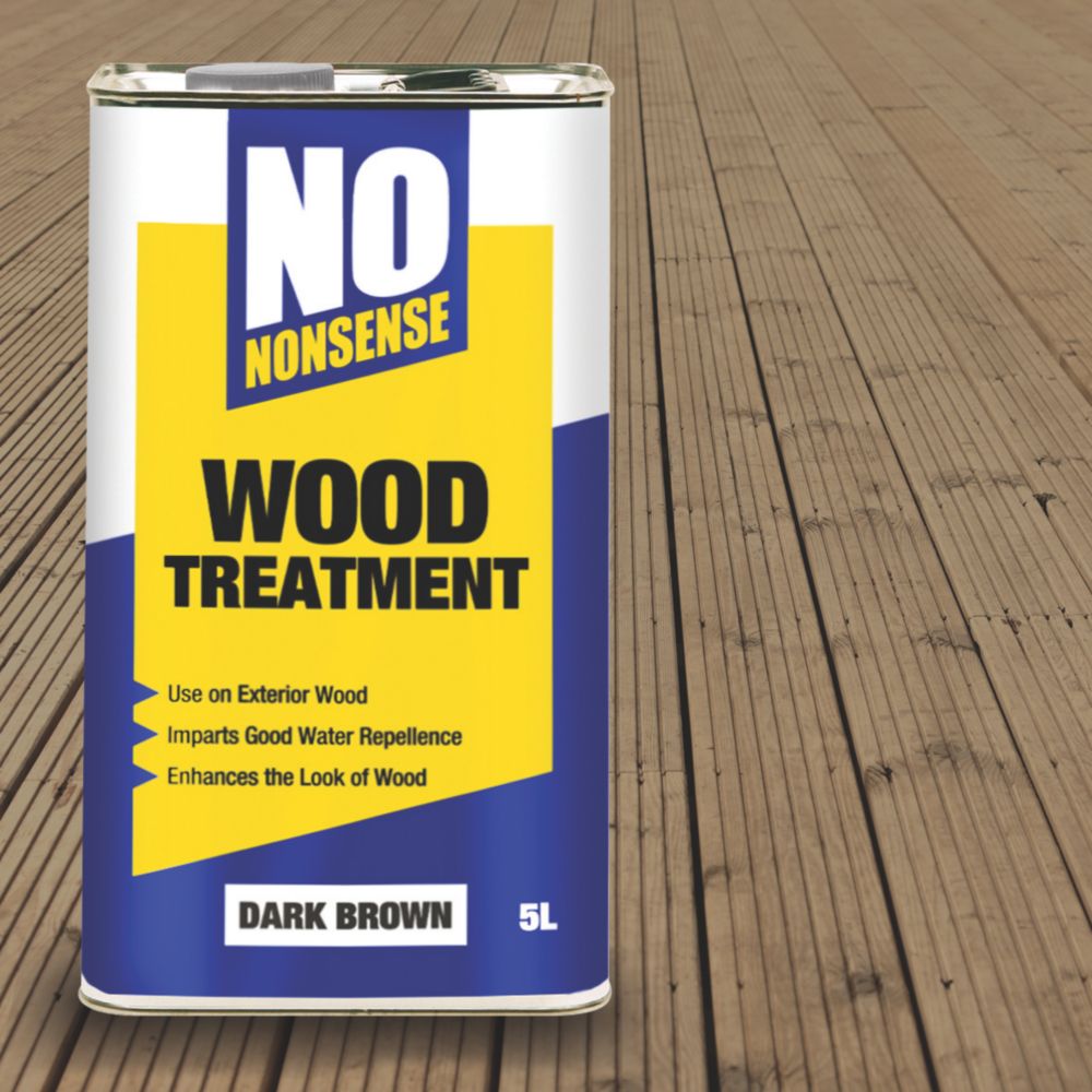 No Nonsense Wood Treatment Dark Brown 5Ltr - Screwfix