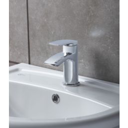 Wye Chrome 127mm Cloakroom Lever Mono Basin Mixer Tap  With Clicker Waste