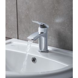 Wye Chrome 127mm Cloakroom Lever Mono Basin Mixer Tap  With Clicker Waste