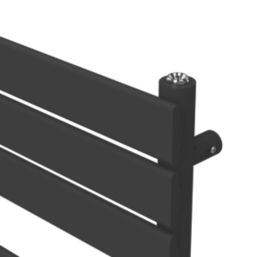 Flomasta Flat Bar 1200mm x 500mm 1897BTU Black Vertical Designer Radiator