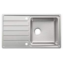 Apollonia 1 Bowl Stainless Steel Reversible Sink & Drainer  864mm x 500mm