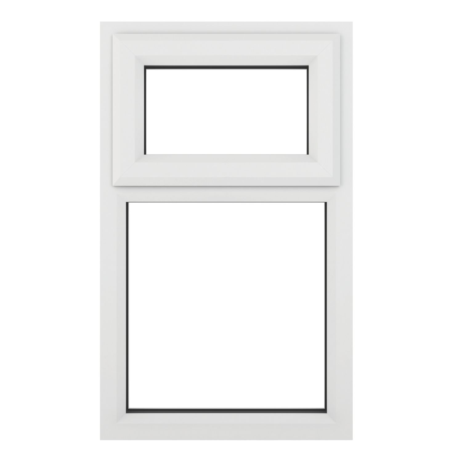Crystal Top Opening Clear Triple-Glazed Casement White uPVC Window 610mm x 1040mm (232JM)