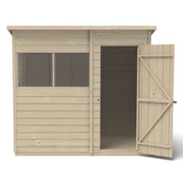 Forest  7' x 5' (Nominal) Pent Overlap Timber Shed with Base