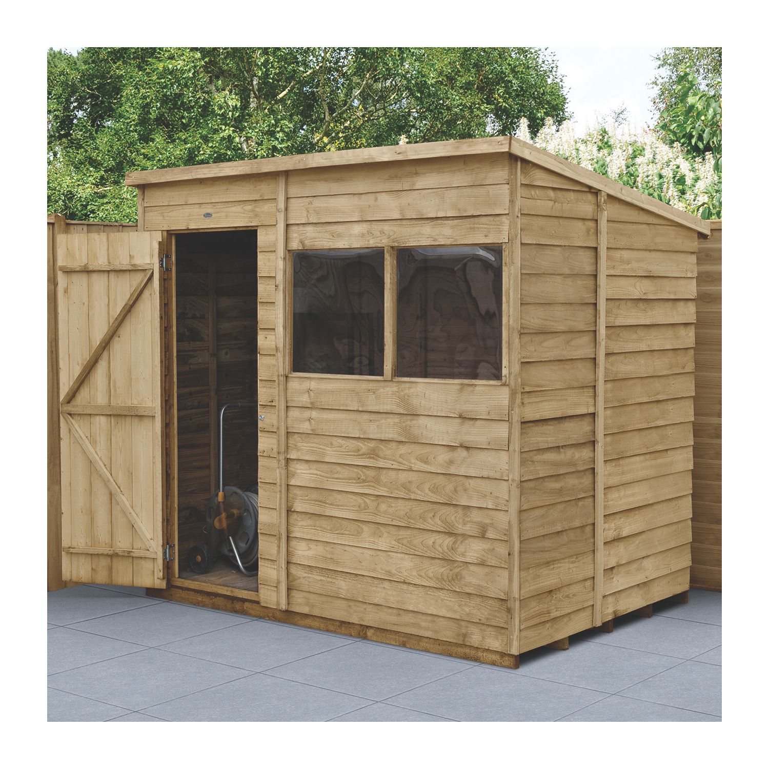Forest 7' x 5' (Nominal) Pent Overlap Timber Shed with Base (232JR)