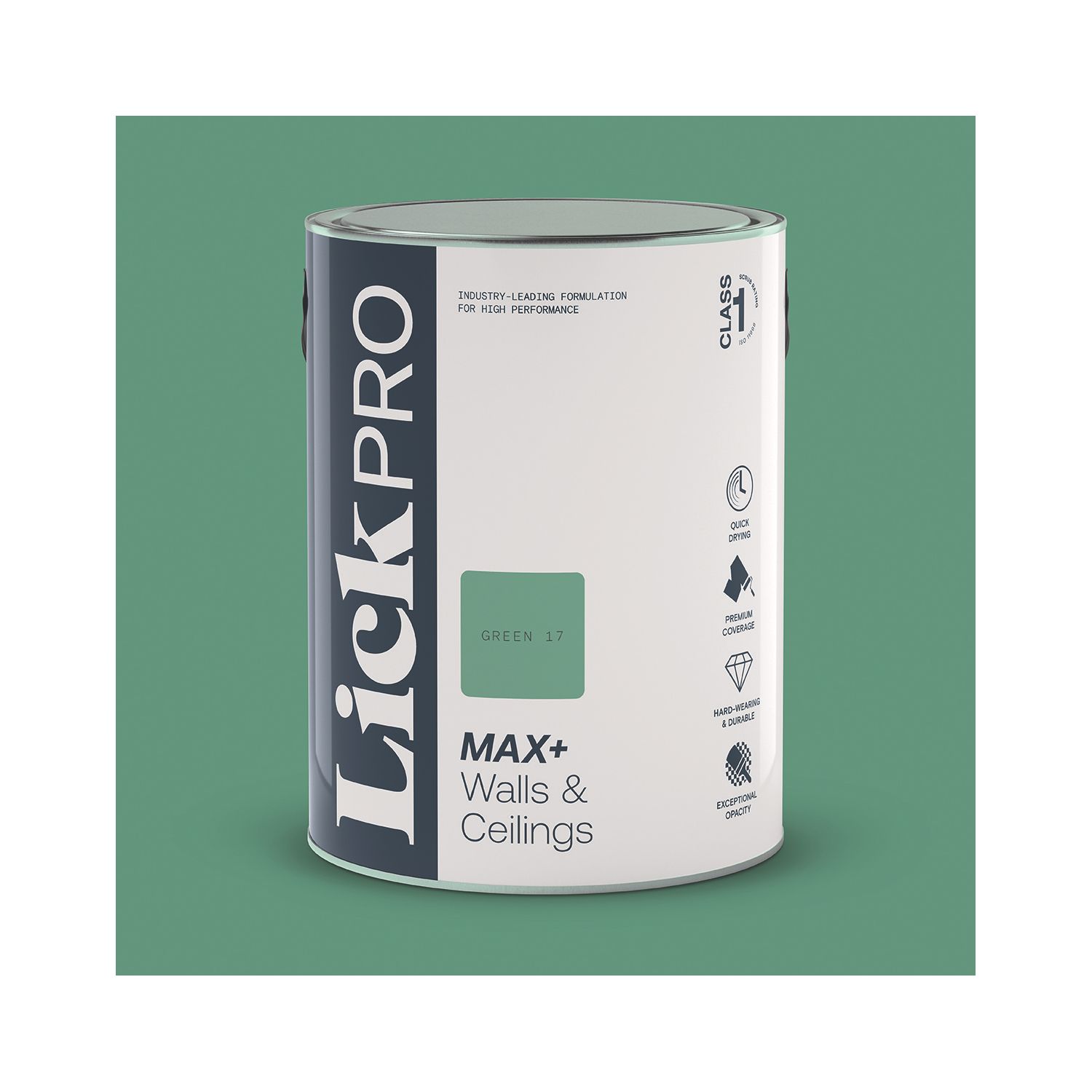 LickPro Max+ 5Ltr Green 17 Eggshell Emulsion Paint (232JY)