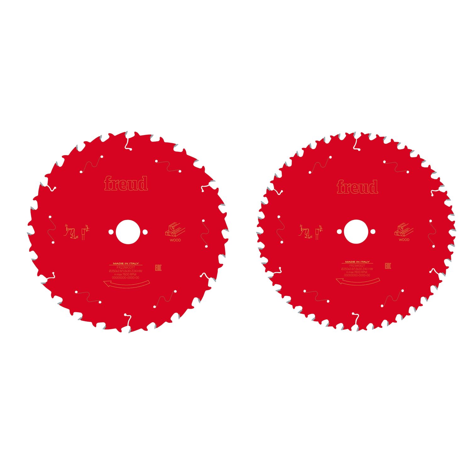 Freud Wood Table Saw Blades 250mm x 30mm 24/40T 2 Pieces (232KJ)