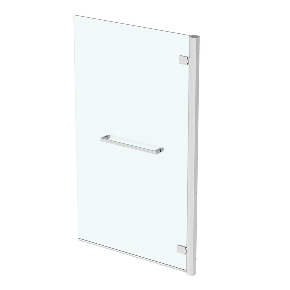 Ideal Standard i.life Frameless Silver Hinged Bath Screen w/ Towel Rail Left-Handed 900-925mm x 1505mm