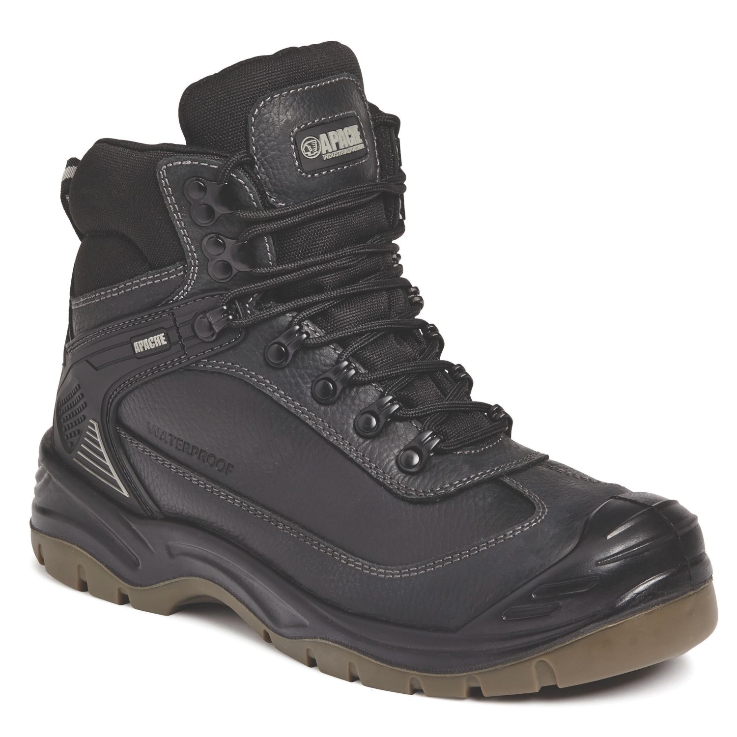Apache Ranger Size 10 Black Waterproof Steel Toe Cap Safety Boots (232KV)