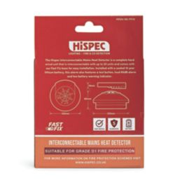 Hispec Fast Fix HE/FF10 Mains Interlinked Heat Alarm