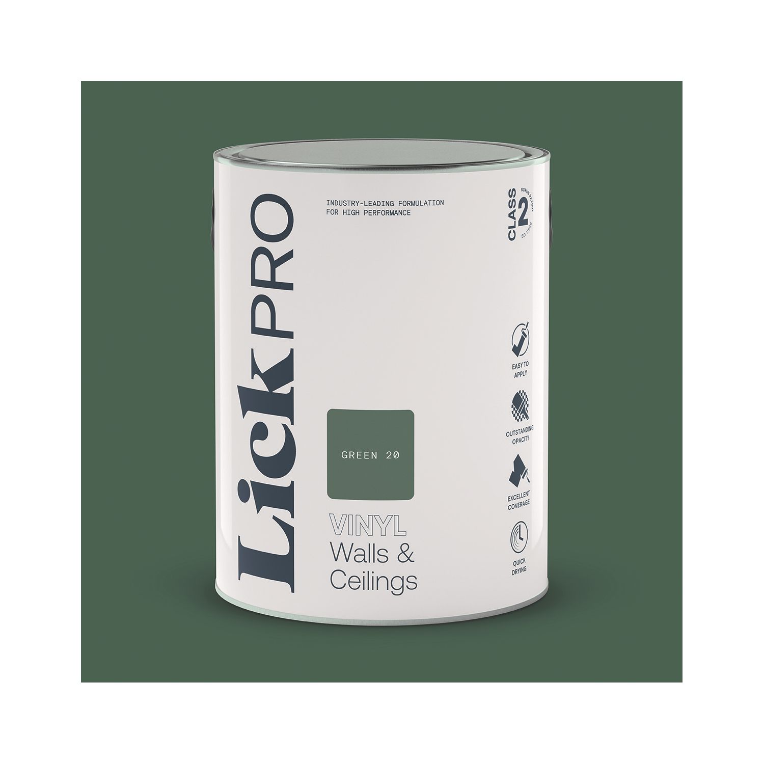 LickPro 5Ltr Green 20 Vinyl Matt Emulsion Paint (232TM)