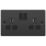 LAP  13A 2-Gang SP Switched Plug Sockets Black Nickel  with Black Inserts 5 Pack