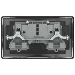 LAP  13A 2-Gang SP Switched Plug Sockets Black Nickel  with Black Inserts 5 Pack