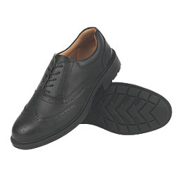 City Knights Brogue   Safety Shoes Black Size 8