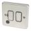 Hager Sollysta WRSSU83FOBSB 13A Switched Fused Spur & Flex Outlet  Brushed Steel with Black Inserts