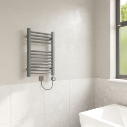 Flomasta 600mm x 400mm 512BTU Anthracite Flat Electric Towel Radiator