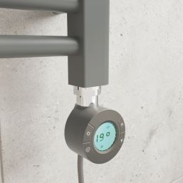 Flomasta 600mm x 400mm 512BTU Anthracite Flat Electric Towel Radiator