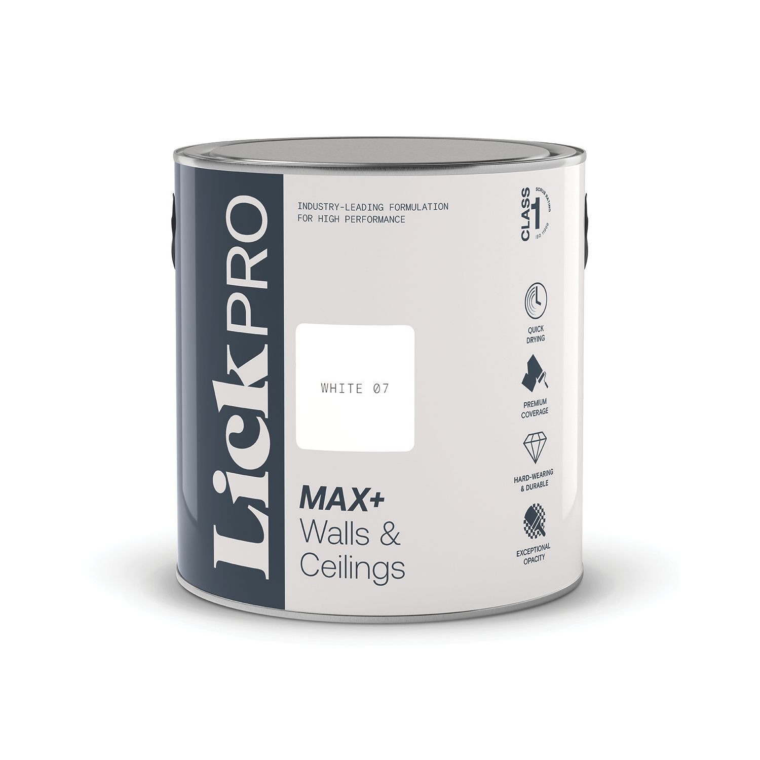 LickPro Max+ 2.5Ltr White 07 Eggshell Emulsion Paint (233JY)