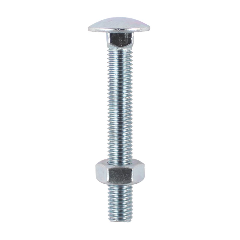 Timco Carriage Bolts Carbon Steel Zinc-Plated M10 x 100mm 25 Pack