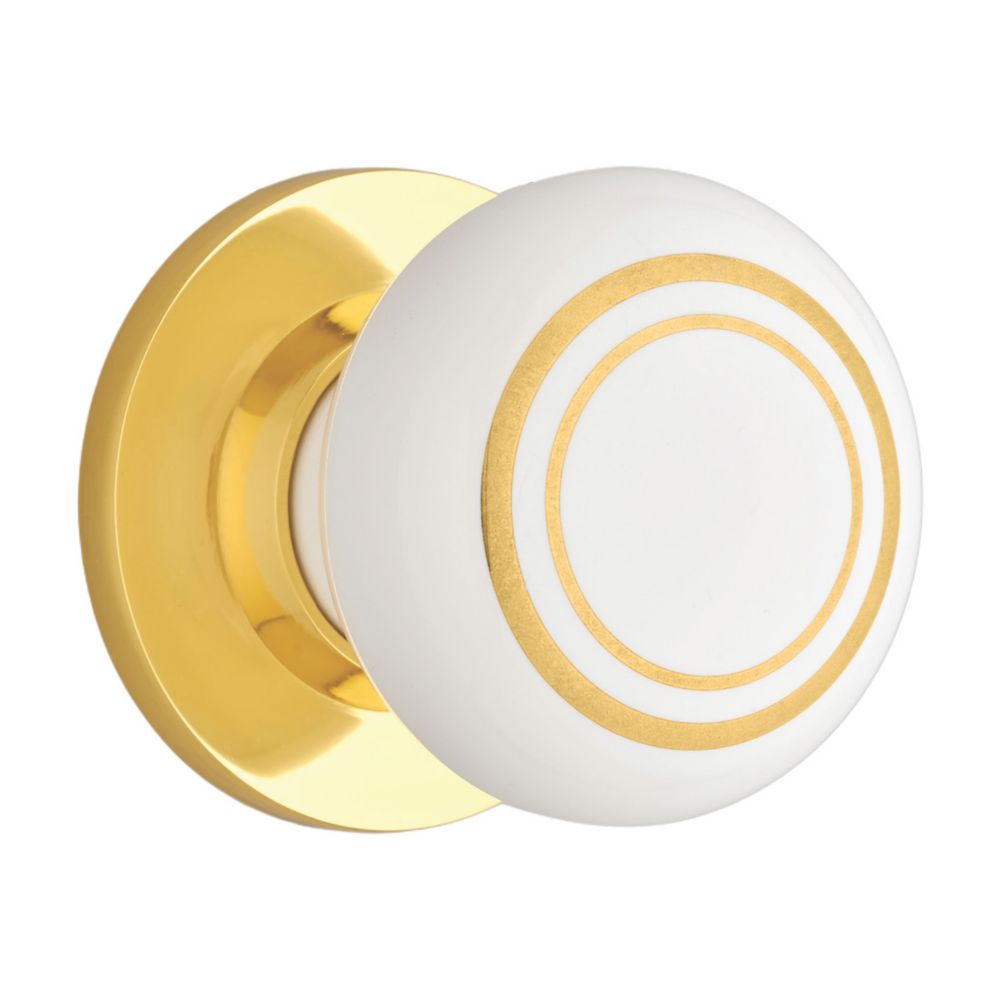 Designer Levers Door Knob on Brass Base 60mm Pair White Screwfix