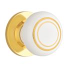 Designer Levers  Door Knob on Brass Base 60mm Pair White
