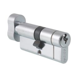 Smith & Locke  Fire Rated Euro Sashlock Lever on Rose Door Kit Set Satin Silver