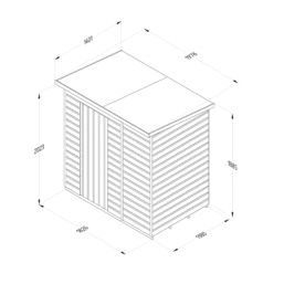 Forest Beckwood 6' x 4' (Nominal) Pent Shiplap Timber Shed with Base & Assembly