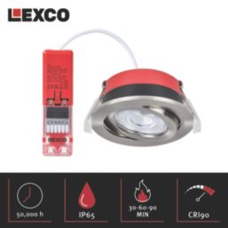 Lexco Tania Tilt  Fire Rated LED Downlight Brushed Nickel 6W 600lm
