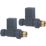 Towelrads  15mm x 1/2" Anthracite Straight Designer Manual Radiator Valve & Lockshield  2 Pack