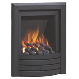 Be Modern Design Black Rotary Control Inset Gas Manual Fire 510mm x 123mm x 605mm