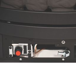 Be Modern Design Black Rotary Control Inset Gas Manual Fire 510mm x 123mm x 605mm