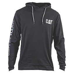 CAT Hooded Long Sleeve Shirt Black Small 36-38" Chest