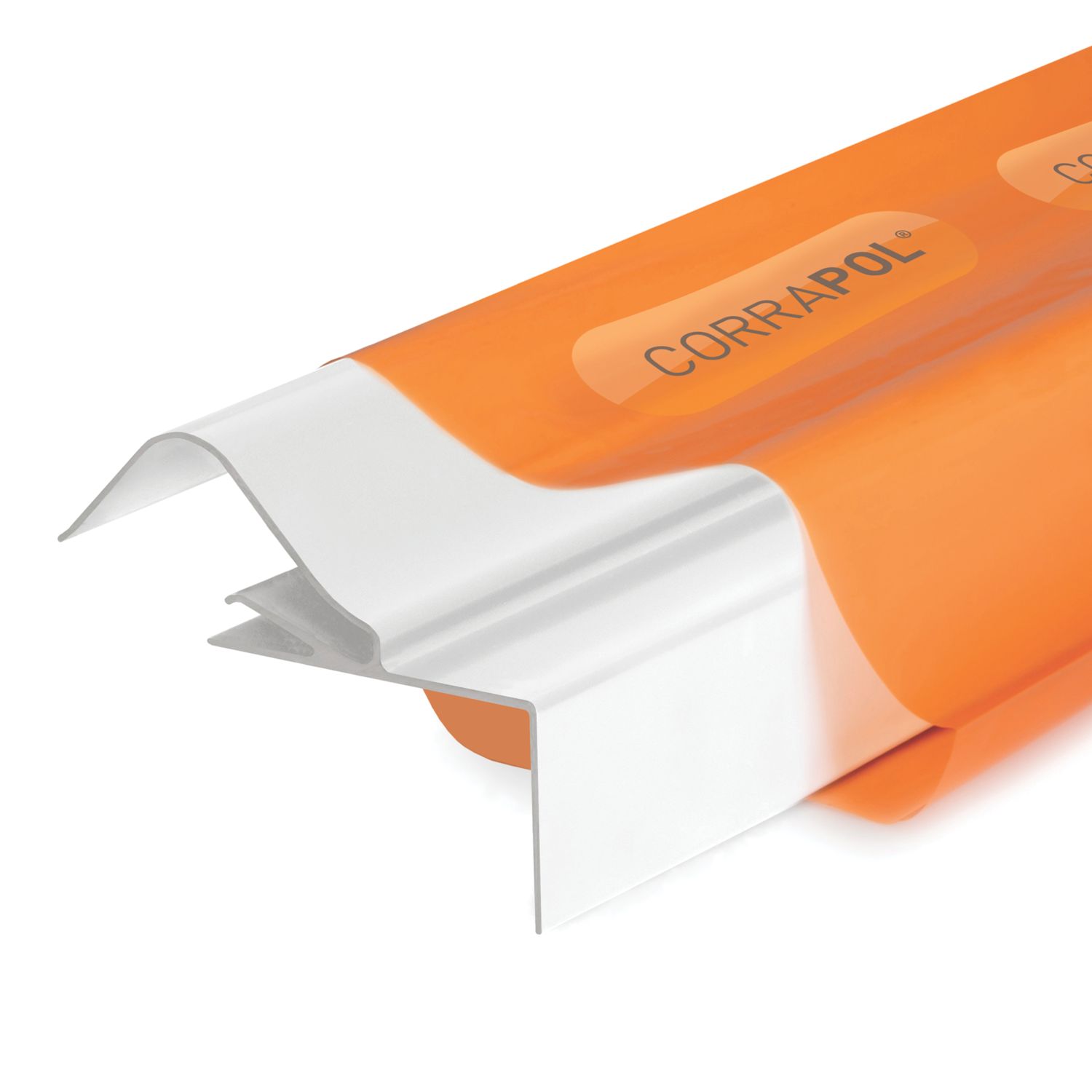 Corrapol Rock n Lock Aluminium Rigid Side Flashing White 125mm x 97mm x 2m (233VK)