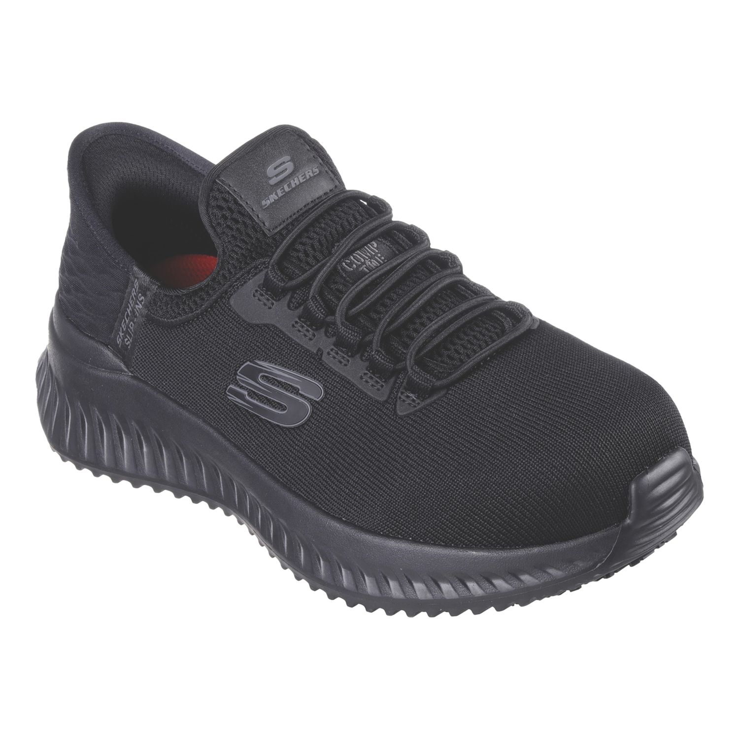 Skechers Tilido Ombray Size 5 Womens Black Slip-On Safety Trainers (233VW)