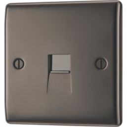 British General Nexus Metal 1-Gang Master Telephone Socket Black Nickel