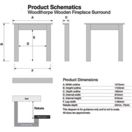 Focal Point Woodthorpe Fire Surround White 1375mm x 1126mm