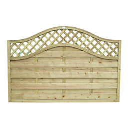 Forest Prague  Lattice Curved Top Fence Panels Natural Timber 6' x 4' Pack of 8