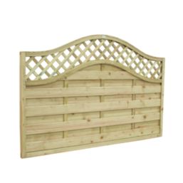 Forest Prague  Lattice Curved Top Fence Panels Natural Timber 6' x 4' Pack of 8