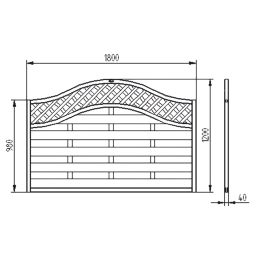 Forest Prague  Lattice Curved Top Fence Panels Natural Timber 6' x 4' Pack of 8