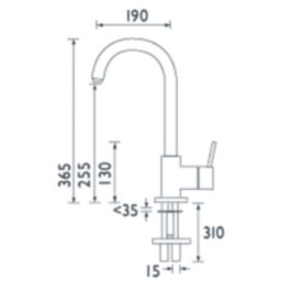 Bristan Prism Mono Mixer Kitchen Tap Chrome