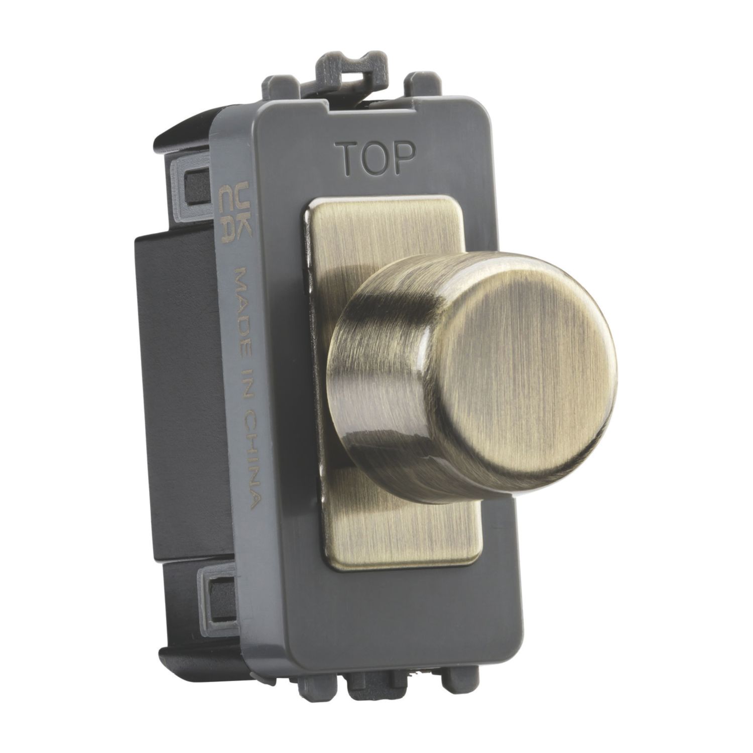Knightsbridge 6A 2-Way Grid Dummy Dimmer Switch Antique Brass (234CR)