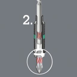 Wera Bit-Check 1/4" Hex Shank PZ BiTorsion Extra-Hard Screwdriver Bit Set 10 Pieces