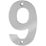 Eclipse Door Numeral 9 Polished Stainless Steel 100mm