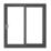 Crystal  Left-Handed Anthracite Grey uPVC Sliding Patio Door Set 2090mm x 2090mm