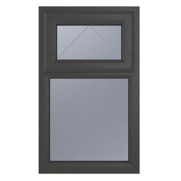 Crystal  Top Opening Obscure Triple-Glazed Casement Anthracite on White uPVC Window 610mm x 1040mm