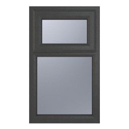 Crystal  Top Opening Obscure Triple-Glazed Casement Anthracite on White uPVC Window 610mm x 1040mm