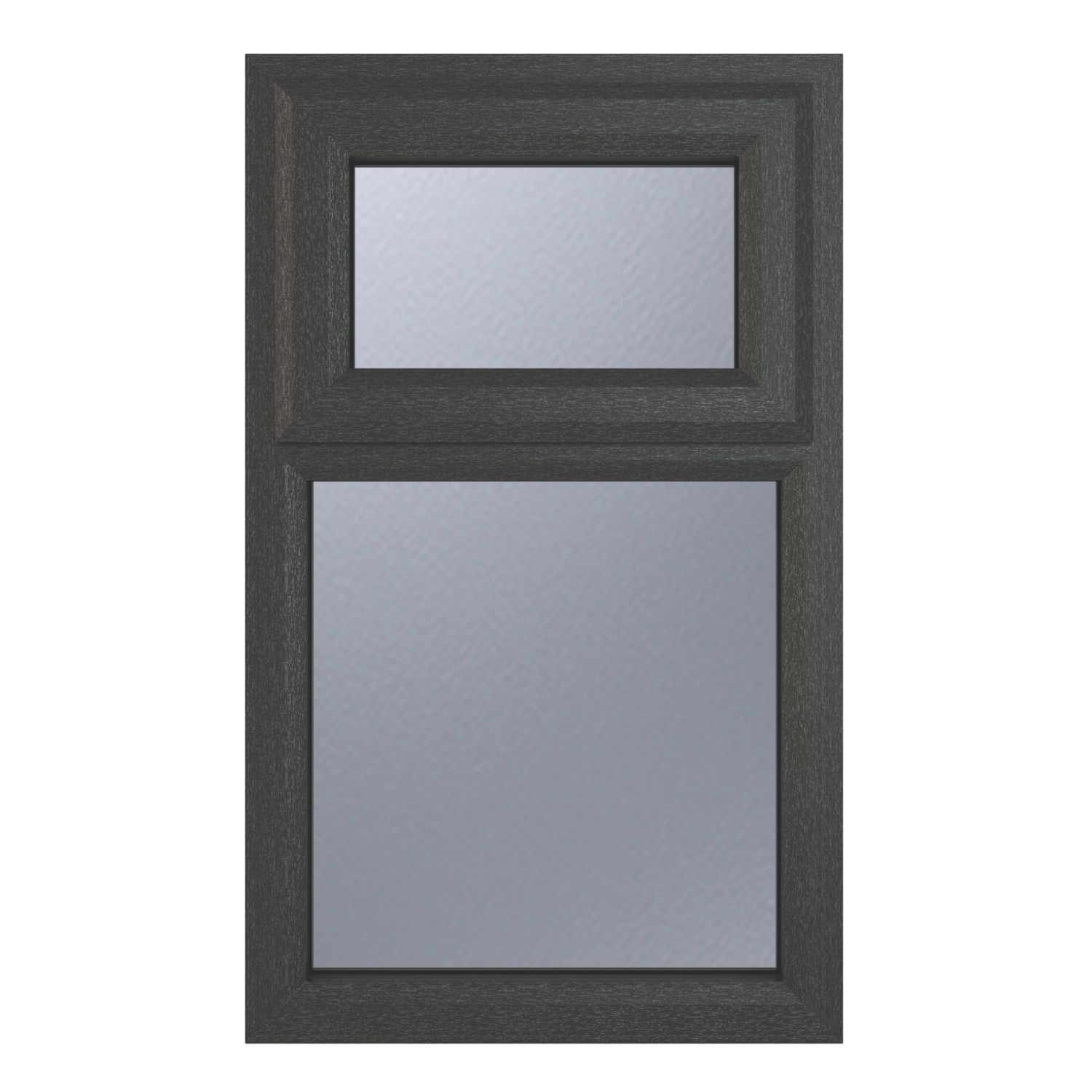 Crystal Top Opening Obscure Triple-Glazed Casement Anthracite on White uPVC Window 610mm x 1040mm (234KF)