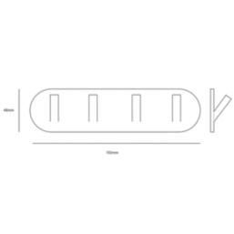 Eclipse 4-Hook Angled Coat Rail Polished Stainless Steel 191mm x 48mm