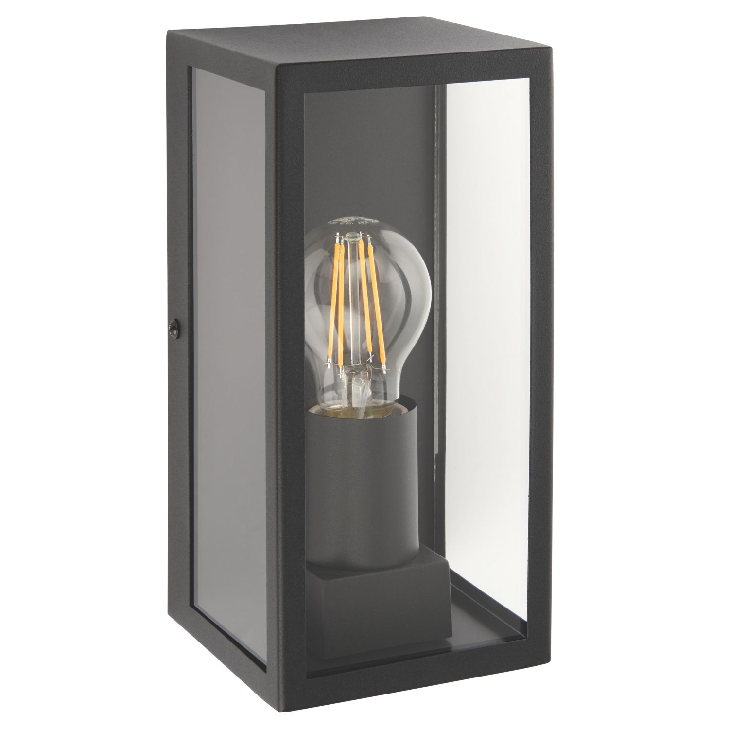 LAP Breton Outdoor Rectangular Wall Lantern Matt Black (234PG)