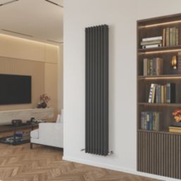 Azur 1800mm x 380mm 4546BTU Anthracite Vertical 3 Column Radiator