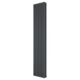 Azur 1800mm x 380mm 4546BTU Anthracite Vertical 3 Column Radiator